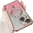 thumbnail image 1 of for iPhone 14 Plus Case Compatible with MagSafe, [Shockproof Edge Protection + Lens Edge Raised Protection], Magnetic Glitter Clear case for iPhone 14 Plus Phone Case for Women/Men (Pink), 1 of 9