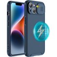 thumbnail image 1 of for iPhone 14 Plus Case Compatible with Magsafe, iPhone 14 Plus Camera Protection Case [Support Wireless Charger] with Slide Lens Cover,Slim Magnetic Case for iPhone 14 Plus 6.7" Blue, 1 of 17