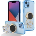 thumbnail image 1 of for iPhone 14 Plus Case Cute 6D Astronaut Case with Stand Function Luxury Plating Case Cover Slim Fit Soft TPU Shockproof Bumper Protective Electroplated Case for Girls Boys,6.7 inch,Blue, 1 of 12