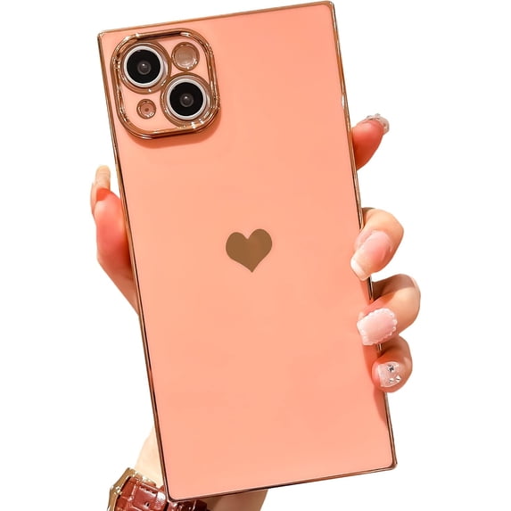 for iPhone 14 Plus Case Glitter Magnetic Compatible with MagSafe Full Camera Lens Protection Luxury Plating Cute Bling Clear Shockproof Slim Phone Case for Women Girls(Light Pink)