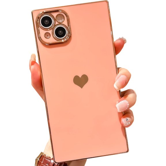 for iPhone 14 Plus Case Glitter Magnetic Compatible with MagSafe Full Camera Lens Protection Luxury Plating Cute Bling Clear Shockproof Slim Phone Case for Women Girls(Light Pink)