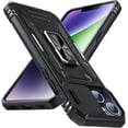 thumbnail image 1 of for iPhone 14 Plus Case with Kickstand with Camera Cover,Military-Grade Protection,Metal Ring Kickstand,Bumper Case for iPhone 14 Plus Case,Black 5-IP14plus-01, 1 of 14