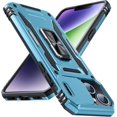 thumbnail image 1 of for iPhone 14 Plus Case with Kickstand with Camera Cover,Military-Grade Protection,Metal Ring Kickstand,Bumper Case for iPhone 14 Plus Case,Light Blue 5-IP14plus-04, 1 of 14
