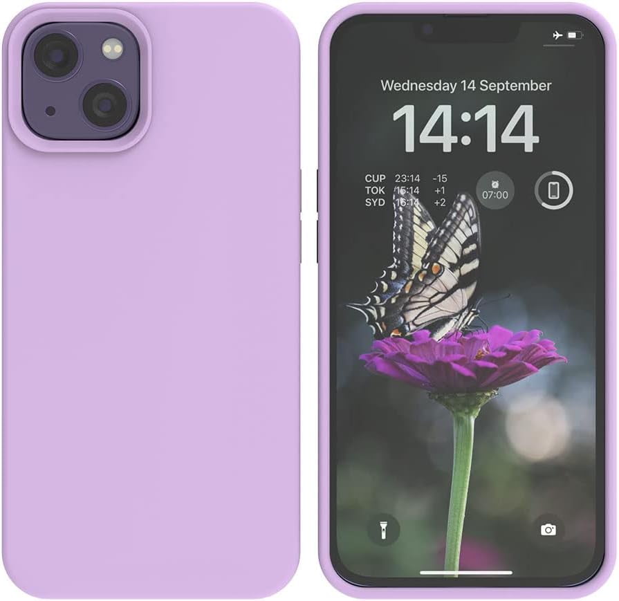 for iPhone 14 Plus Case, Liquid Silicone Case, Full Body Protective Cover, Shockproof, Slim