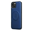 thumbnail image 1 of for iPhone 14 Plus Case Magnetic Bracket, Built-in Invisible Kickstand [Compatible with Magsafe] Wireless Charging PU Leather Rugged Protection for iPhone 14 Plus Phone Cases, Blue, 1 of 8