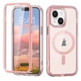 thumbnail image 1 of for iPhone 14 Plus Case Magnetic, [Compatible with Magsafe] Built-in Screen Protector Shockproof Dustproof Crystal Clear Anti-Scratch Folio Flip Phone Case for iPhone 14 Plus, Pink, 1 of 8