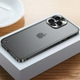 thumbnail image 1 of for iPhone 14 Plus Case Matte Translucent , Metal Camera Protection Frame, Anti-Fingerprint Frosted Hard Plastic & Metal Bumper, Slim Thin Smooth Shockproof Anti-fall Phone Cover,Black, 1 of 10