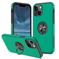 thumbnail image 1 of for iPhone 14 Plus Case with Ring Stand, 360° Rotatable Ring Holder Magnetic Kickstand, 2-Layer Heavy Duty Shockproof Rugged Hybrid Hard PC Soft Rubber Case for iPhone 14 Plus, Darkgreen, 1 of 7