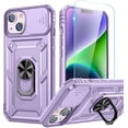 thumbnail image 1 of for iPhone 14 Plus Case with Screen Protector - Slide Camera Cover Phone Case with Ring Stand, Heavy Duty Military Grade Shockproof Rugged Bumper for iPhone 14 Plus Accessories Purple, 1 of 15