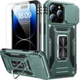 thumbnail image 1 of for iPhone 14 Plus Case with Slide Camera Cover + Screen Protector, Built in Rotated Ring Magnetic Kickstand Military Grade Shockproof Protective Phone Case 6.7" - Blue, 1 of 12