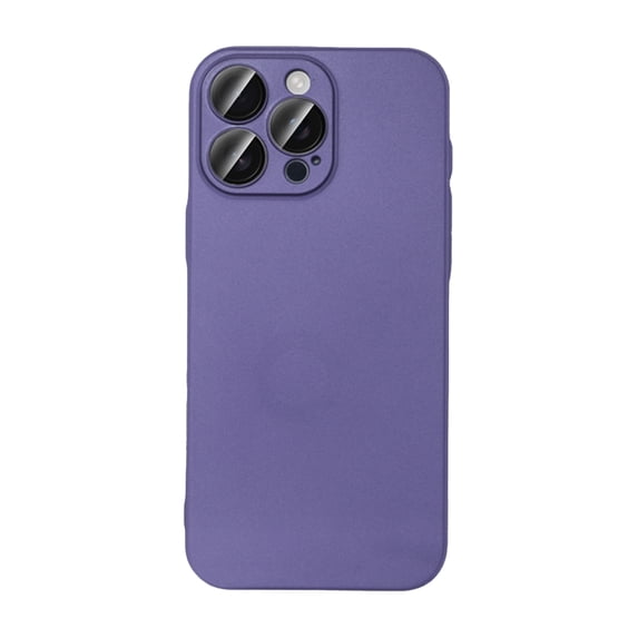 for iPhone 14 Plus Case Slim Fit with Camera Lens Protector, Shockproof PC Hard Back Cover, Skin-Friendly Anti-Fingerprint Lightweight Drop Protective Phone Case for Men and Women, Darkpurple