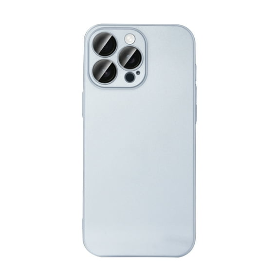 for iPhone 14 Plus Case Slim Fit with Camera Lens Protector, Shockproof PC Hard Back Cover, Skin-Friendly Anti-Fingerprint Lightweight Drop Protective Phone Case for Men and Women, Silver