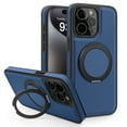 thumbnail image 1 of for iPhone 14 Plus Case, Slim Fit Premium PU Leather [Compatible with MagSafe] [360° Rotatable Ring Kickstand] Shockproof Protective Cover for iPhone 14 Plus Phone Case Magnetic, Blue, 1 of 8
