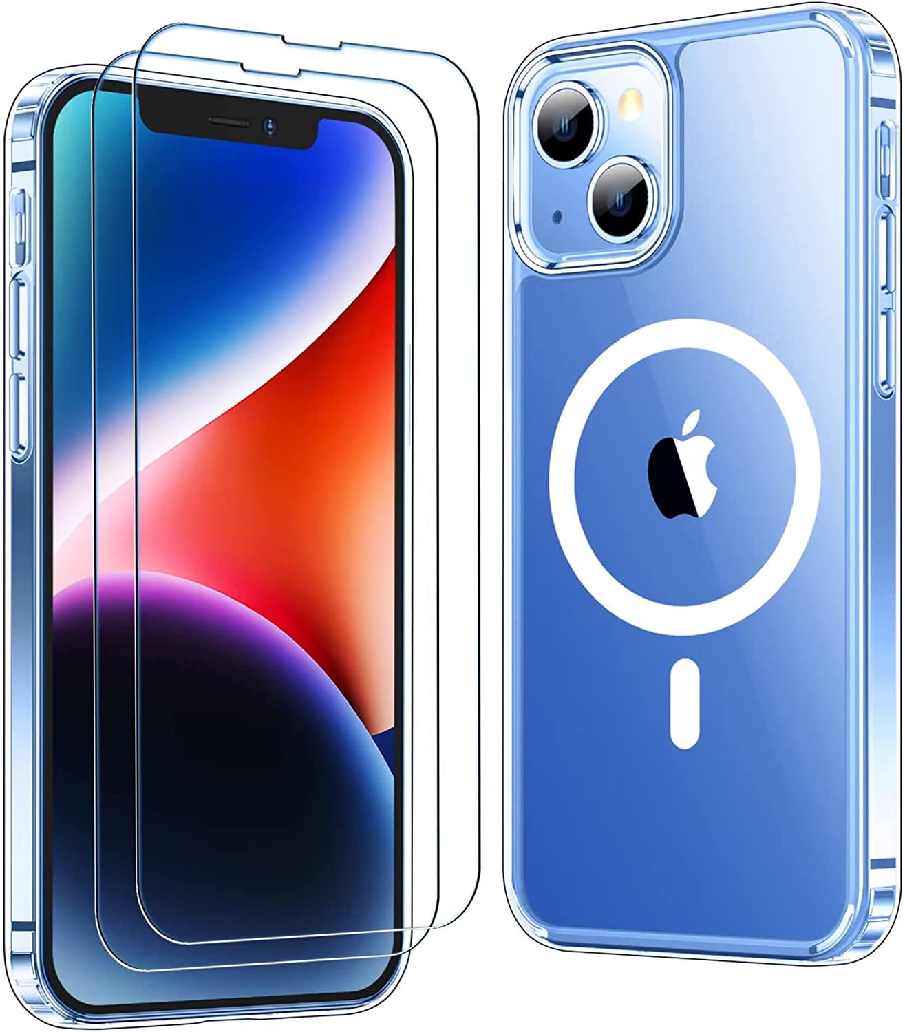 iPhone 14 Plus Case + Tempered Glass Screen Protector Compatible with