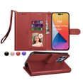thumbnail image 1 of for iPhone 14 Plus Case, iPhone 14 Plus Wallet Case, iPhone 14 Plus Leather Case, EBIZCITY PU Leather Folio Flip Cover Magnetic Closure TPU Shockproof Protective Case Kickstand Strap -Wine Red, 1 of 11