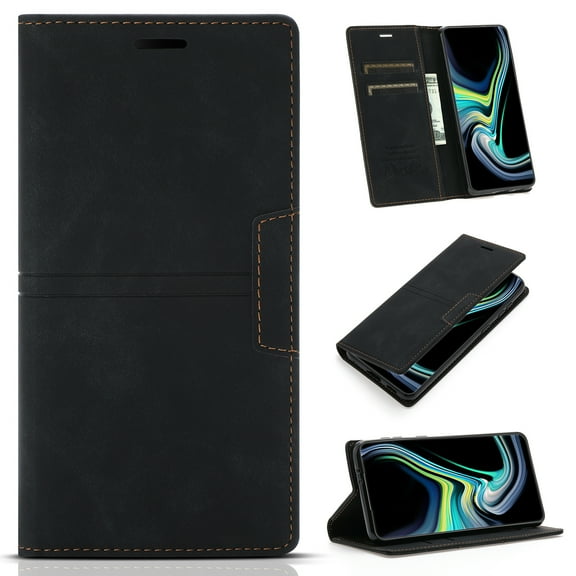 for iPhone 14 Plus Case Wallet, Premium PU Leather Case iPhone 14 Plus Cell Phone Cover, with Magnetic Closure Kickstand Card Holder, TPU Bumper Flip Wallet Case, Black