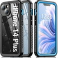 thumbnail image 1 of for iPhone 14 Plus Case Waterproof,Shockproof Bumper iPhone 14 Plus Phone Case with Built-in Screen&Camera Protector,Dustproof Anti-Scratch Anti-Stain Case for iPhone 14 Plus 5G 6.7inch-Blue, 1 of 14