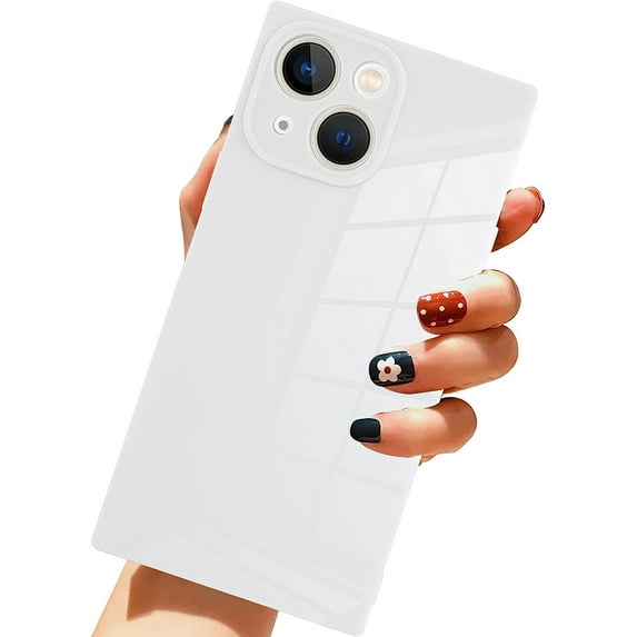 for iPhone 14 Plus Case White Soft TPU Bumper Anti-Drop Anti-Scratch Shock Absorption Protective Wireless Slim Cover Compatible with iPhone 14 Plus 6.7 Inch for Women Girls Men