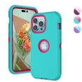 thumbnail image 1 of iPhone 14 Plus Cases,Njjex Case for iPhone 14, 14 Pro,14 Plus,14 Pro Max,Full-Body Shockproof Protection Heavy Duty Armor Hard Plastic & Shock Absorption Rubber Rugged Bumper 3-in-1 Case Cover,Mint, 1 of 7