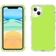 thumbnail image 1 of for iPhone 14 Plus Clear Case, Neon Colors Three Durable Layers Rugged Slim Flexible TPU Anti-Drop Reinforced Corners Shockproof Bumper Protective Phone Case for Women Girl Men, 1 of 10