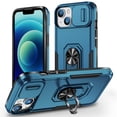 thumbnail image 1 of for iPhone 14 Plus Hard Case, with Camera Cover & Kickstand Holder, Built-in 360°Rotate Ring Stand Anti-scratch Drop Protection Magnetic Phone Case for Apple iPhone 14 Plus - Blue, 1 of 8