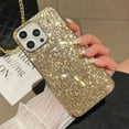 thumbnail image 1 of for iPhone 14 Plus Magnetic Case, Fashionable Sparkle Glitter Case Compatible with MagSafe Charging, Anti-Scratch Shockproof Phone Cover for iPhone 14 Plus Plating Bumper Bling Case, Gold, 1 of 10