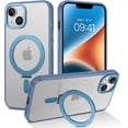 thumbnail image 1 of for iPhone 14 Plus Magnetic Case with Invisible Stand [Compatible with Magsafe], Clear Full Body Protective Cover Transparent Shockproof Phone Case for iPhone 14 Plus 6.7", Blue, 1 of 17