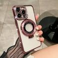 thumbnail image 1 of for iPhone 14 Plus Magnetic Glitter Case with Ring Holder Stand, Luxury Bling Rhinestone Clear Phone Case, Compatible with MagSafe and Camera Lens Protection Cover for Women Girls, Pink, 1 of 8