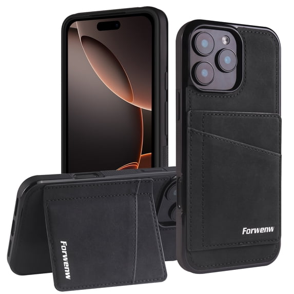 for iPhone 14 Plus PU Leather Case with Card Holder, Flip Wallet Case for Men Women, Classic Durable Protective RFID Blocking Skin Friendly Stand Phone Case for iPhone 14 Plus, Black
