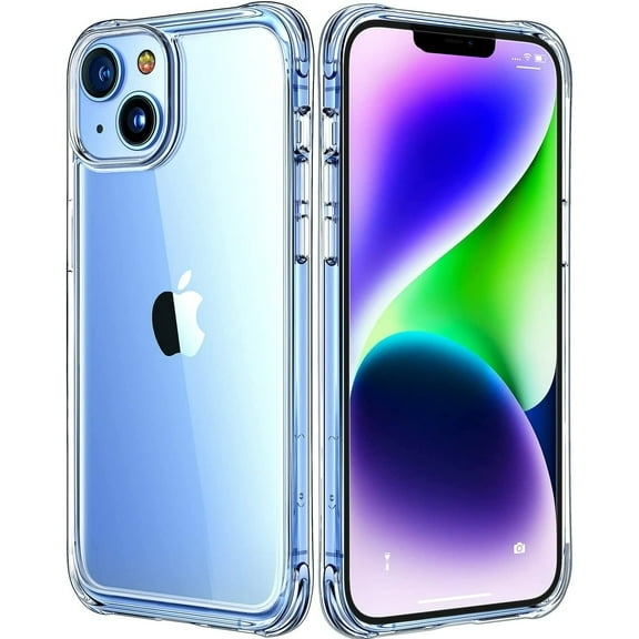 Entronix Clear Case for iPhone 14 Plus, Shockproof Slim Fit Transparent Hard Cover