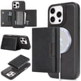 thumbnail image 1 of for iPhone 14 Plus Wallet Case with 7 Card Slots, Detachable Magnetic Back Cover, Premium PU Leather Kickstand Drop Protective Shockproof Classic Flip Case for iPhone 14 Plus, Black, 1 of 11