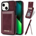 thumbnail image 1 of for iPhone 14 Plus Wallet Case with Card Holder, Faux Leather Kickstand Card Slots Case, RFID Blocking Magnetic Shockproof Protective Slim Back Flip Phone Case for iPhone 14 Plus 6.7",Winered, 1 of 6