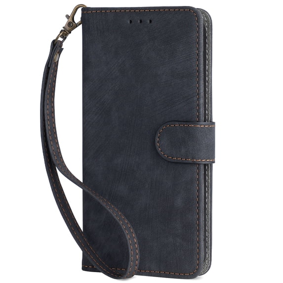 iPhone 14 Plus Wallet Case, Dteck RFID Blocking PU Leather Folio Flip Protective Cover with Wrist Strap Credit Card Holder for iPhone 14 Plus 6.7 Inch,Black