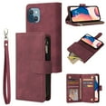 thumbnail image 1 of iPhone 14 Plus Wallet Case, Dteck Soft Leather Zipper Wallet Case Magnetic Buckle Flip Cover with 5 Card Slots/Photo Pocks/Lanyard Strap for Apple iPhone 14 Plus 6.7 inch 2022, Winered, 1 of 1