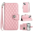 thumbnail image 1 of for iPhone 14 Plus Wallet Case, Elegant Card Holder Cash Slot PU Leather Kickstand Wrist Strap Shockproof Protective Flip Women Girls Case Cover for iPhone 14 Plus, Pink, 1 of 7