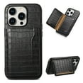 thumbnail image 1 of for iPhone 14 Plus Wallet Case, Luxury Ultra Slim Shockproof PU Leather Card Holder Kickstand Double Magnetic Protective Cover for iPhone 14 Plus - Black, 1 of 6