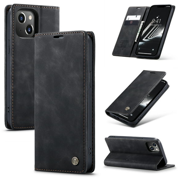 iPhone 14 Plus Wallet Case, TECH CIRCLE PU Leather Flip Folio Case with Card Holders RFID Blocking Kickstand Shockproof TPU Inner Shell Phone Cover for Apple iPhone 14 Plus 6.1" 2022,Black