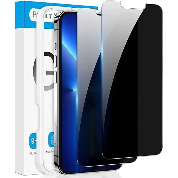 for iPhone 14 Plus & iPhone 13 Pro Max Privacy Screen Protector, 2 Pack Privacy Screen, Anti Spy Tempered Glass Film with Easy to Install Kit, 6.7 Inch