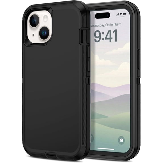iPhone 14 Plus / iPhone 15 Plus Case Cover Dual Layer Rugged / Heavy Duty / Shockproof 6.7" Black