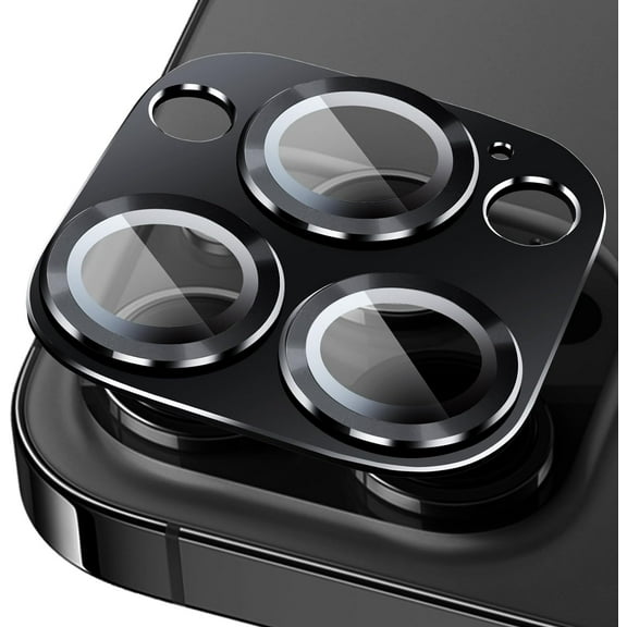 for iPhone 14 Pro/14 Pro Max Camera Lens Protector,Tempered Glass Alloy Metal Full Coverage Anti Scratch Camera Lens Protector for iPhone 14 Pro 6.1/14 Pro Max 6.7 (Black)