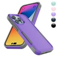 thumbnail image 1 of For iPhone 14 Pro Case, 2 in 1 Heavy Duty Armor Shockproof Cases,Hisdou Hybrid Dual Layer Rubber Drop Protection Grip Plastic Bumper Sturdy Phone Cover for iPhone 14 Pro 6.1"-Purple, 1 of 6
