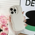 thumbnail image 1 of for iPhone 14 Pro Case 6.1 Inch Curly Wave Frame Phone Case Cute Design Color Aesthetic Phone Case Soft TPU Shockproof Protective Bumper Case Cover for Girls, Beige, 1 of 6