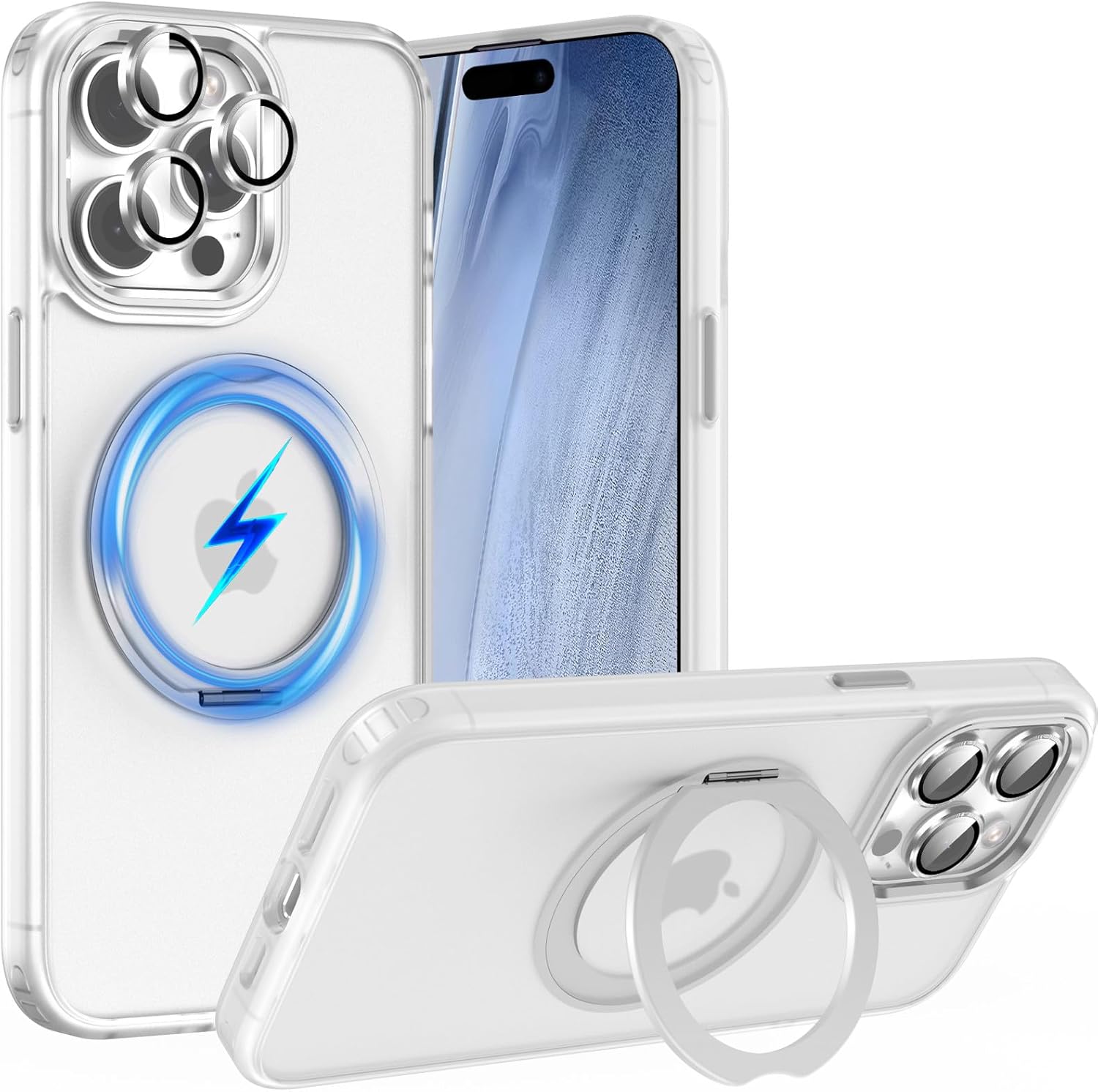 for iPhone 14 Pro Case 6.Omagie", with 360 Ring Stand & Camera