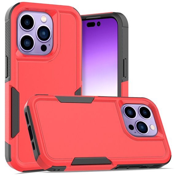 iPhone 14 Pro Case, Allytech Military Grade Protective Anit-Scratch Shockproof Drop Proof Bumper Defender Back Cover Case for Apple iPhone 14 Pro 6.1" - Red