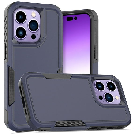 iPhone 14 Pro Case, Allytech Military Grade Protective Anit-Scratch Shockproof Drop Proof Bumper Defender Back Cover Case for Apple iPhone 14 Pro 6.1" - Darkblue
