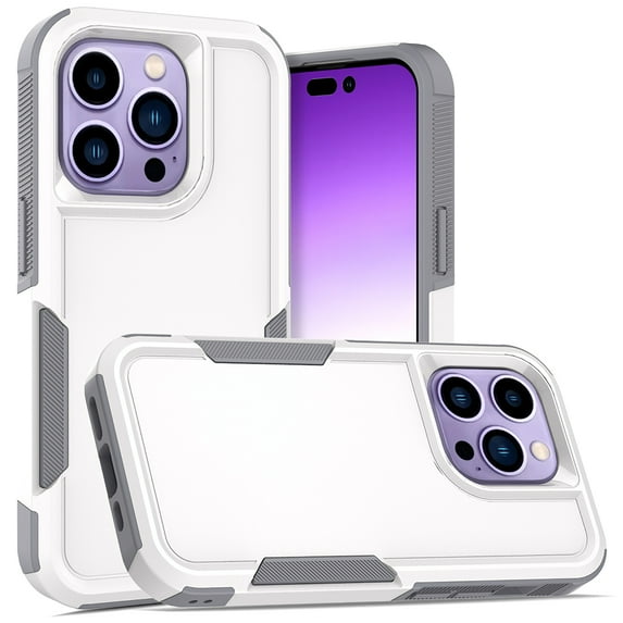 iPhone 14 Pro Case, Allytech Military Grade Protective Anit-Scratch Shockproof Drop Proof Bumper Defender Back Cover Case for Apple iPhone 14 Pro 6.1" - White