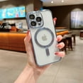 thumbnail image 1 of iPhone 14 Pro Case,Allytech Plating TPU Shockproof Case Magnetic Transparent Compatible with Magsafe Cover Built-in Camera Lens Protector -Blue, 1 of 5