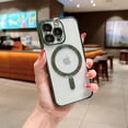 thumbnail image 1 of iPhone 14 Pro Case,Allytech Plating TPU Shockproof Case Magnetic Transparent Compatible with Magsafe Cover Built-in Camera Lens Protector -Darkgreen, 1 of 5