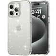 thumbnail image 1 of for iPhone 14 Pro Case Bling Sparkle Clear Military Grade Drop Protection Anti Yellowing Glitter Cell Phone Cover - Rugged Shockproof Protective Transparent Cases for Women Girls,Clear, 1 of 7