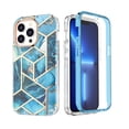 thumbnail image 1 of for iPhone 14 Pro Case Built in Screen Protector Heavy Duty High Impact Hard PC TPU Bumper Full Body Protective Shockproof Anti-Scratch Cover for Apple iPhone 14 Pro 6.1 inch,Blue, 1 of 1